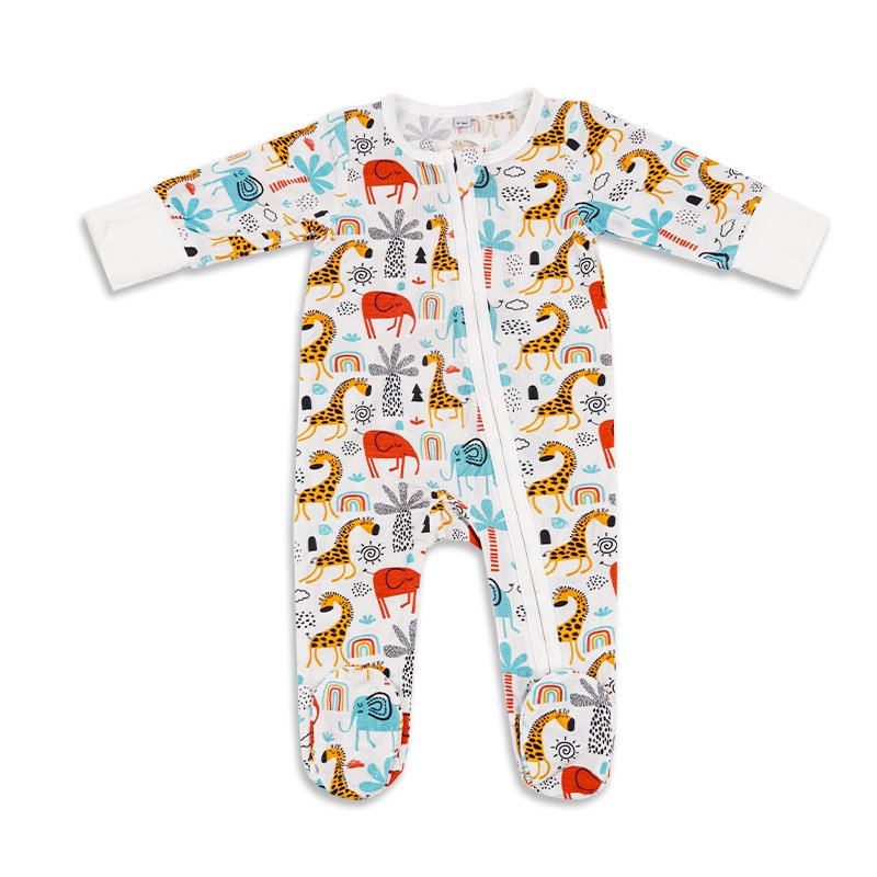 Organic baby romper bamboo sleeper with feet two way zip baby sleep suit custom newborn onesie baby clothes infant jumpsuit