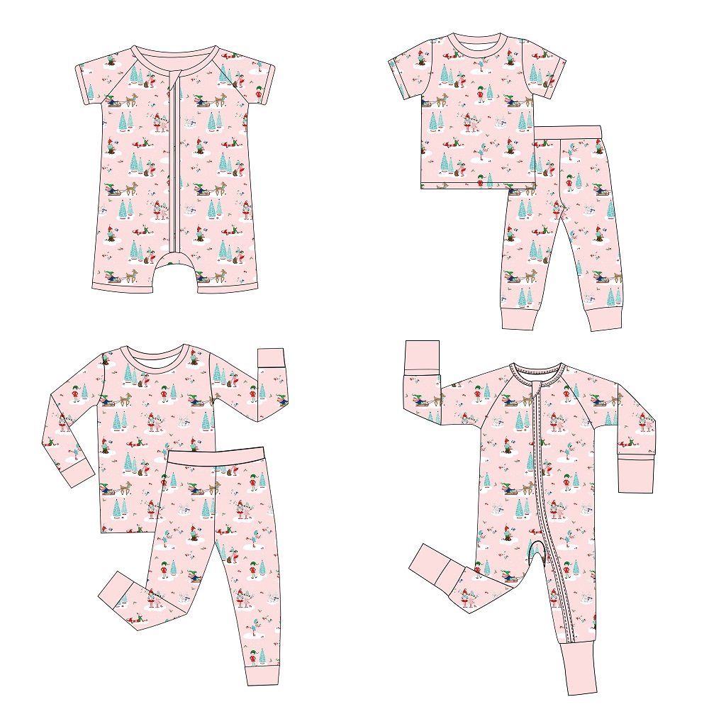 Custom Print Baby Infant Organic 95% Bamboo 5% Spandex Onesie Rompers Clothes Toddler Kid Pajamas Sleepwear Clothing For Baby