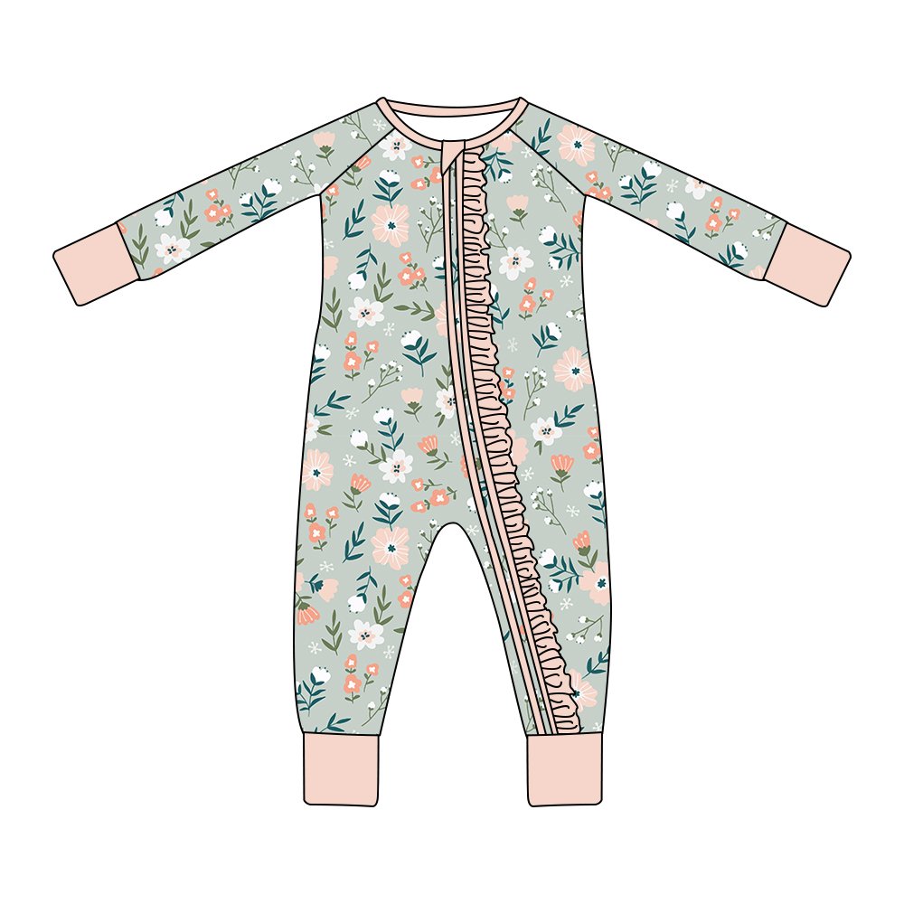 Baby Rompers Footie Pajamas With Mitten Cuffs Unisex Newborn Infant 2 Ways Zipper Cotton Footed Onesies