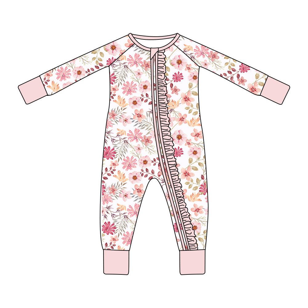 Baby Rompers Footie Pajamas With Mitten Cuffs Unisex Newborn Infant 2 Ways Zipper Cotton Footed Onesies