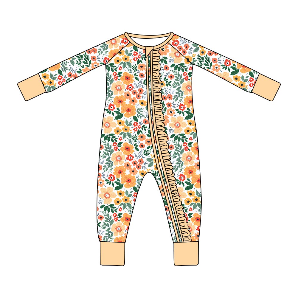 Baby Rompers Footie Pajamas With Mitten Cuffs Unisex Newborn Infant 2 Ways Zipper Cotton Footed Onesies