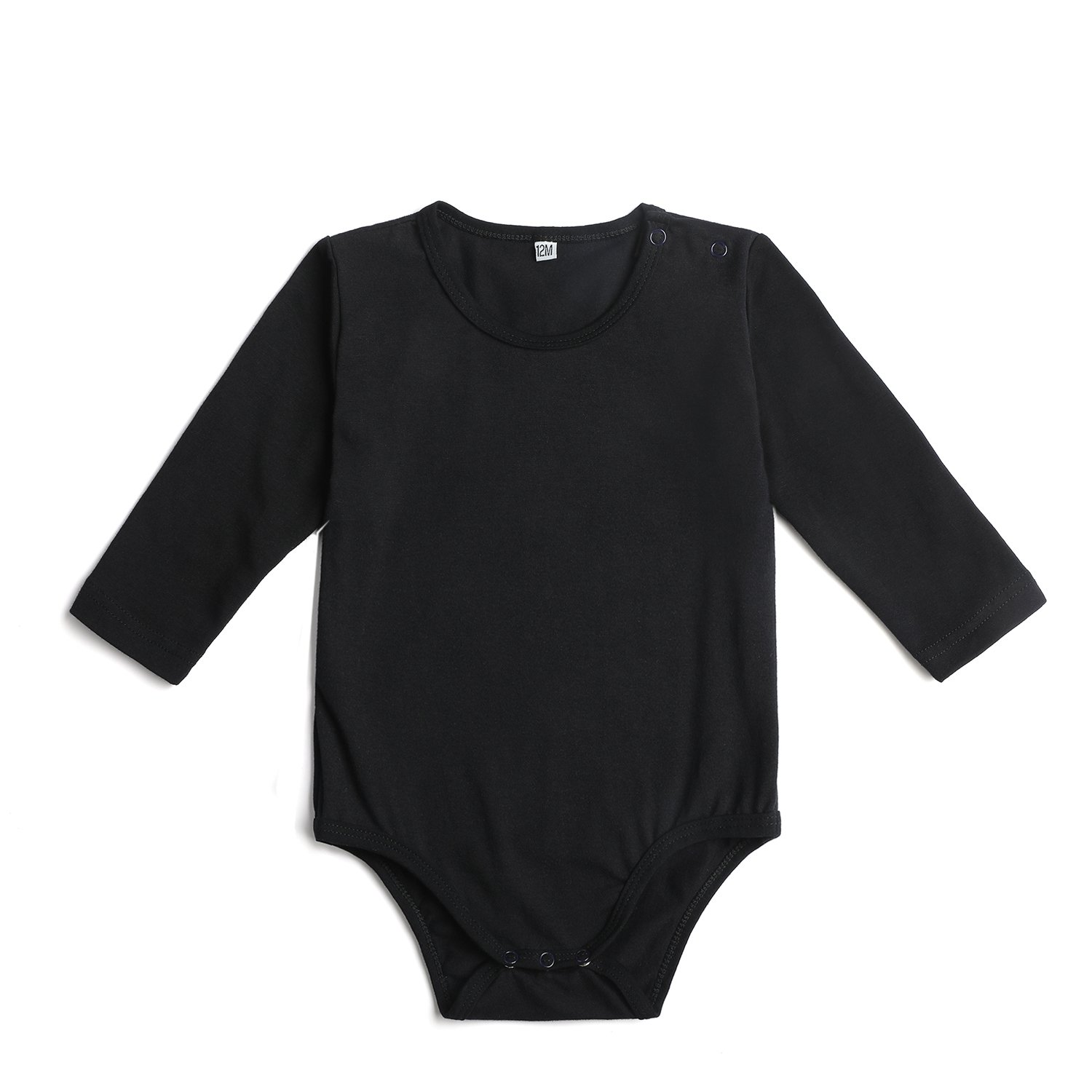 High quality wholesale 100% cotton soft baby bodysuit plain color newborn rompers long sleeve baby clothing