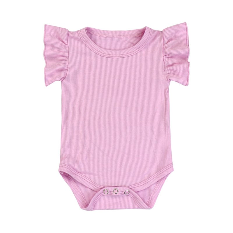 Comfy & Chic Baby Bodysuits baby rompers girl flutter sleeve newborn baby romper for 0-3 months