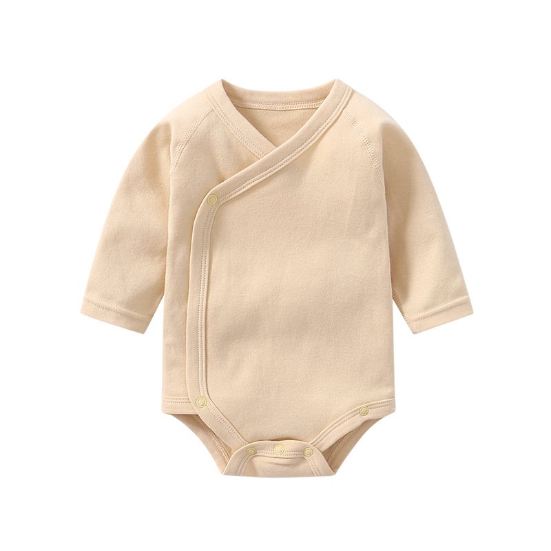 Factory Hot Sale Best Price Side Open Belly Protection Infant Bodysuit Knitted 100% Cotton Newborn Baby Romper