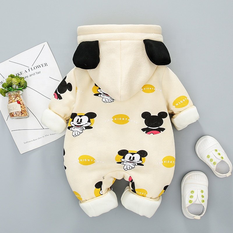 Autumn and winter baby thick quilted romper out newborn newborn winter clothes