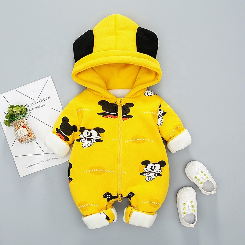 Autumn and winter baby thick quilted romper out newborn newborn winter clothes