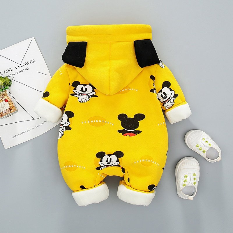 Autumn and winter baby thick quilted romper out newborn newborn winter clothes