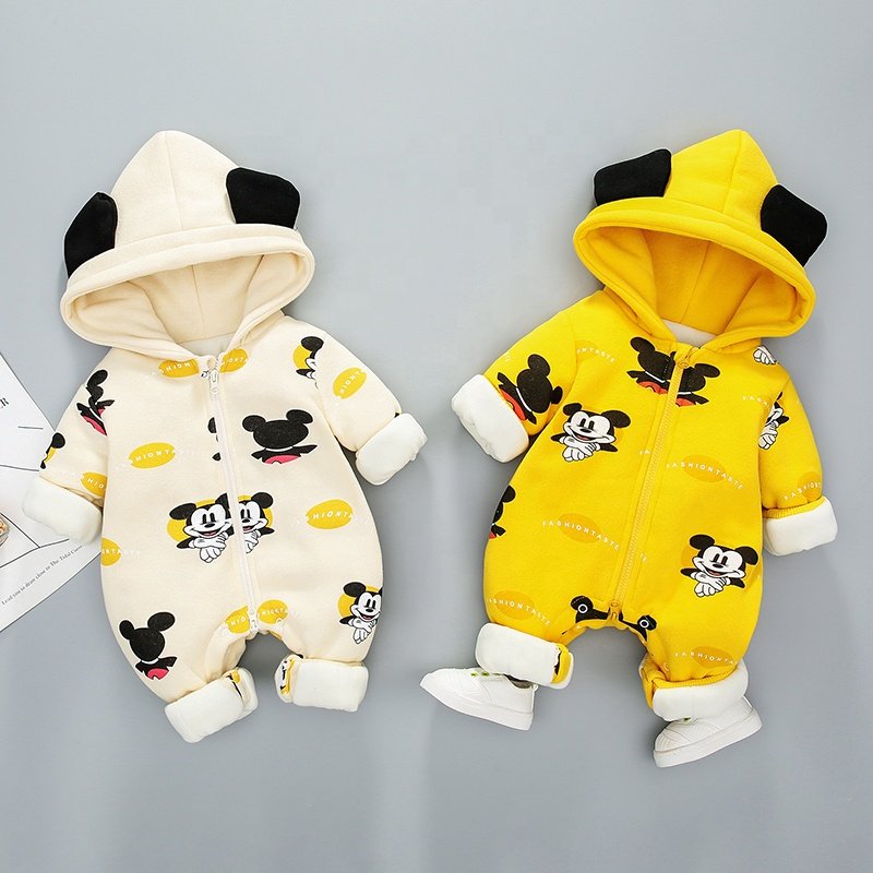 Autumn and winter baby thick quilted romper out newborn newborn winter clothes