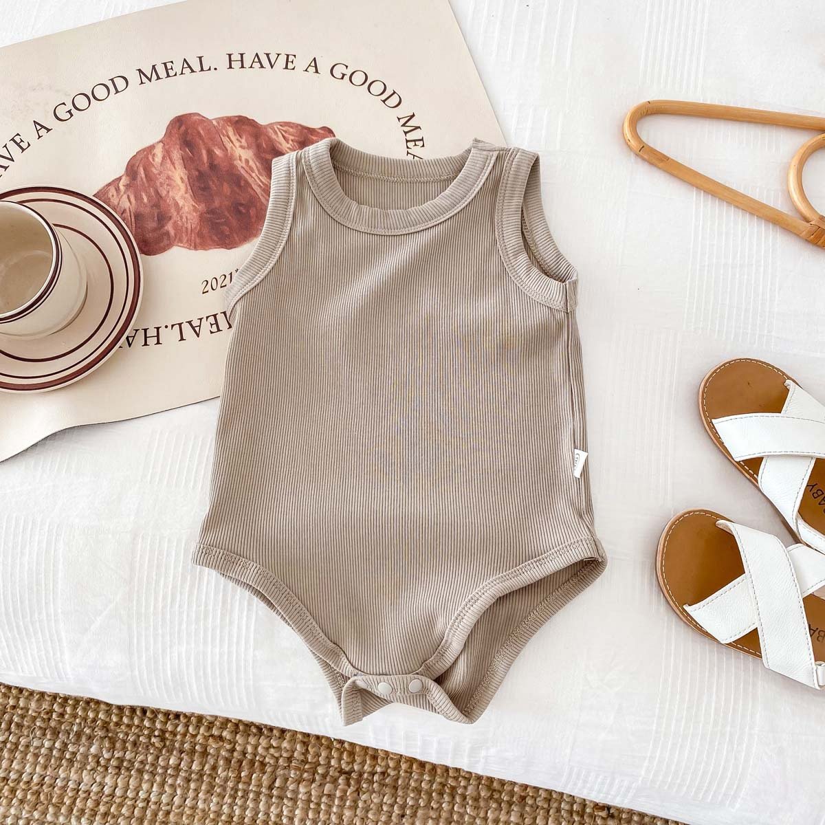 Lightweight Babies Bodysuit Romper Cotton Muslin Sleeveless Baby Romper Thread Style Infant Clothes Unisexe Outdoor