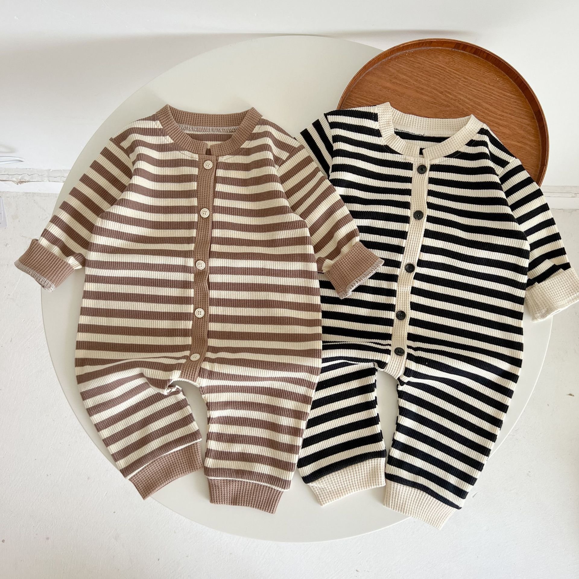 Autumn infant girls clothing baby striped Romper cotton newborn baby long sleeve Rompers