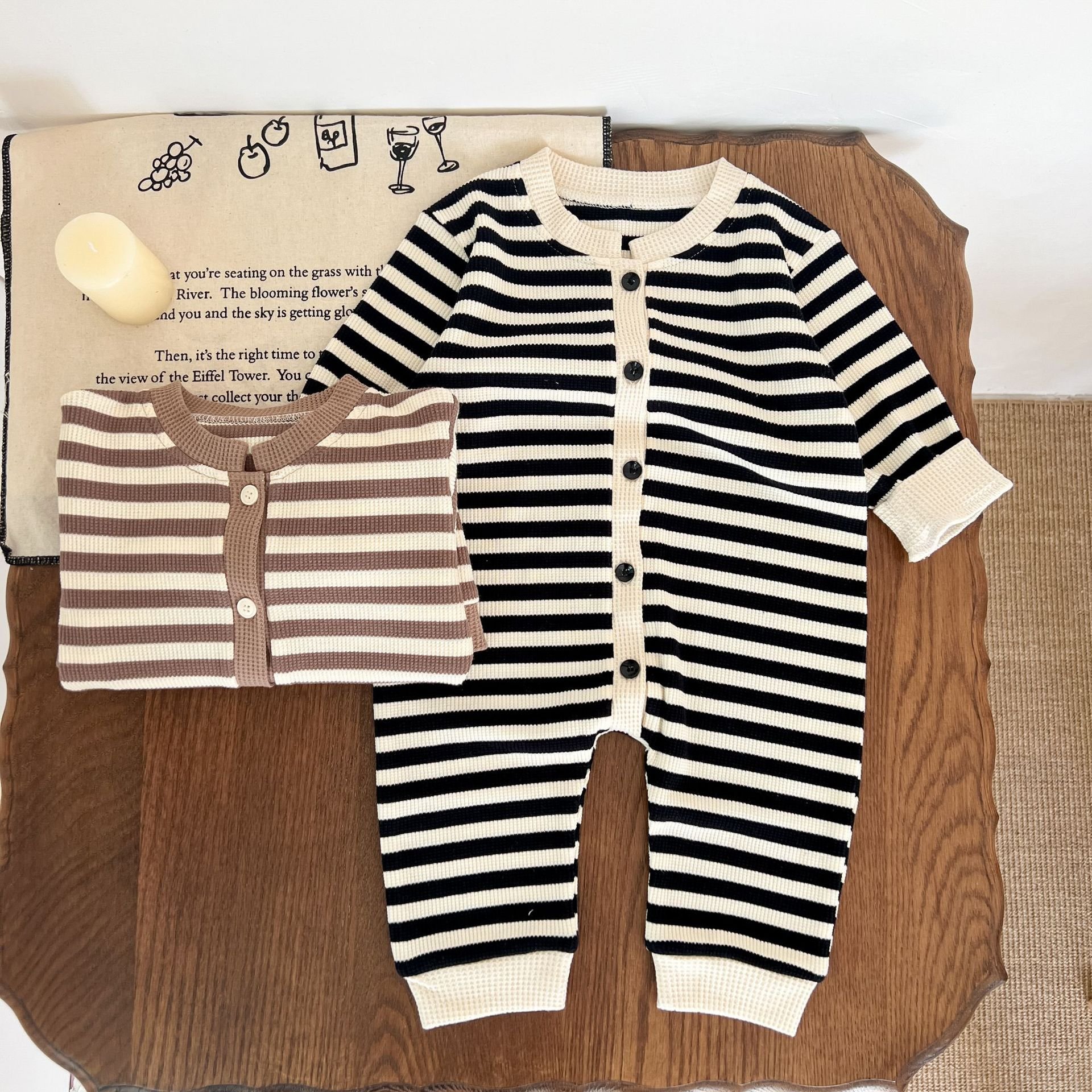 Autumn infant girls clothing baby striped Romper cotton newborn baby long sleeve Rompers