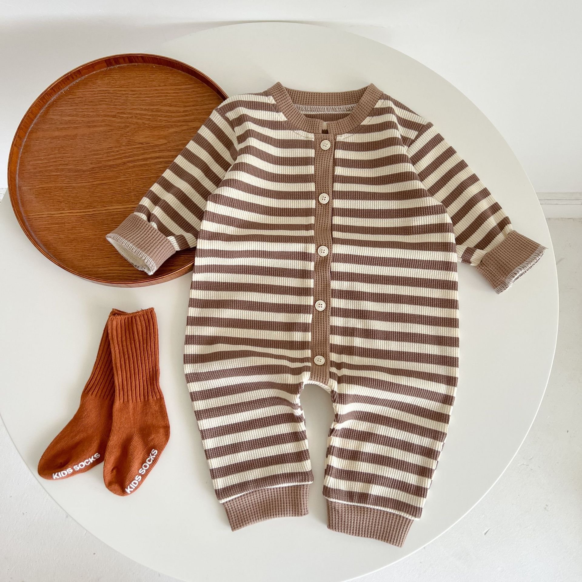 Autumn infant girls clothing baby striped Romper cotton newborn baby long sleeve Rompers