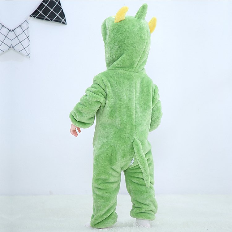 MICHLEY Green Dinosaur Cosplay Infant Newborn Rompers Unisex Baby Clothing