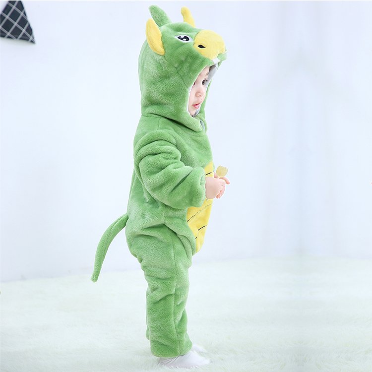 MICHLEY Green Dinosaur Cosplay Infant Newborn Rompers Unisex Baby Clothing
