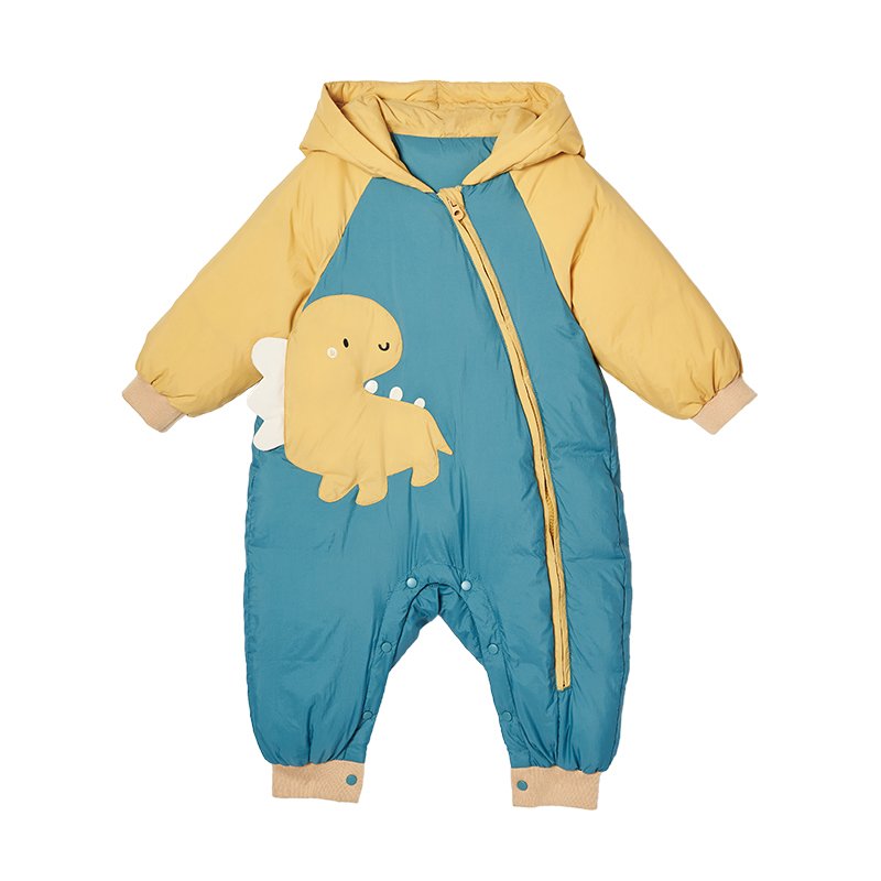 Baby Boy Dinosaur Down Jumpsuit waterproof windproof white down romper children down jacket winter baby rompers down coat child