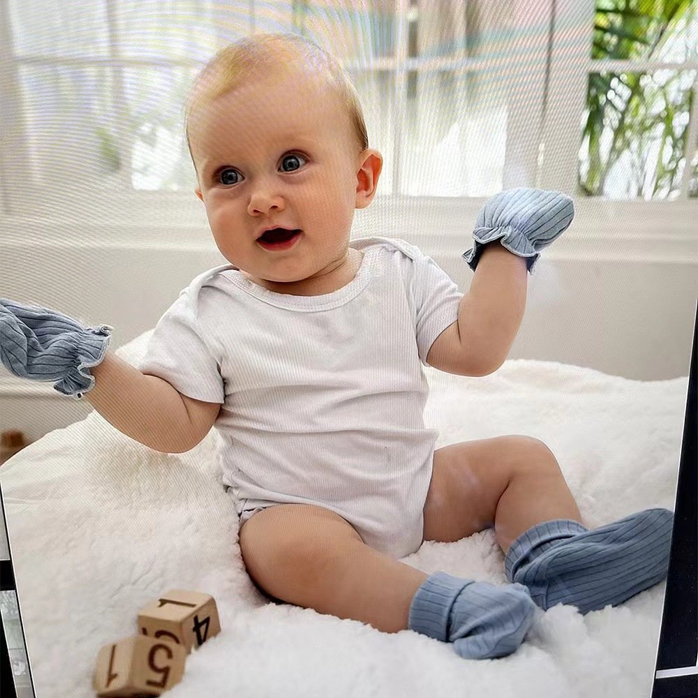 Custom Logo Newborn Clothes 0-1 Years Old Solid Color Jumpsuit Short-Sleeved Climbing Suit For Male And Female Babies