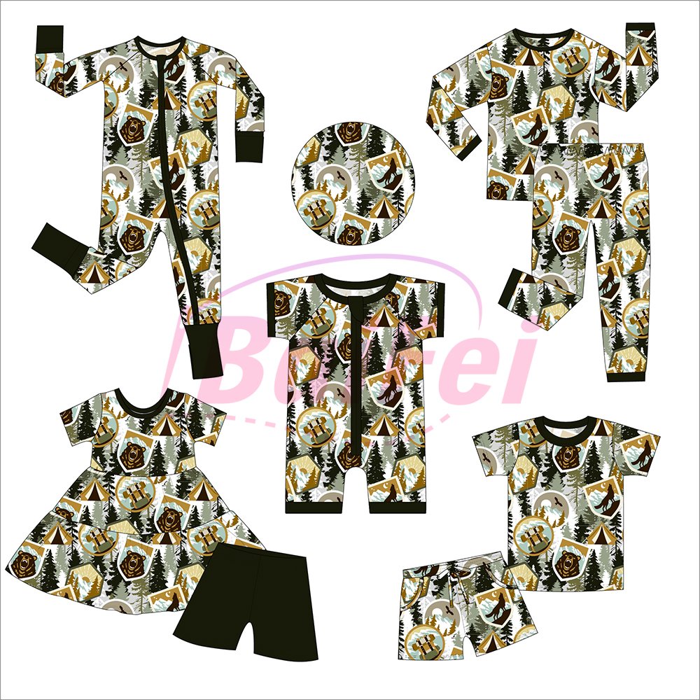 New design custom print casual Two-Way Zipper bamboo baby girl clothes baby bodysuits short sleeve rompers