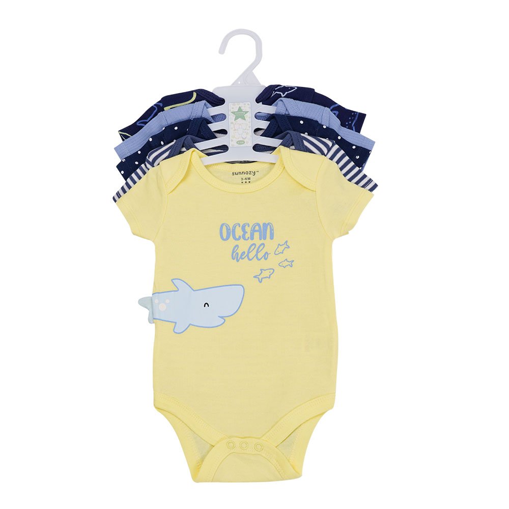 Wholesale Summer Newborn Baby Gift Set Unisex Short Sleeve Romper Onesie 5pcs Cotton Baby Clothes Clothing