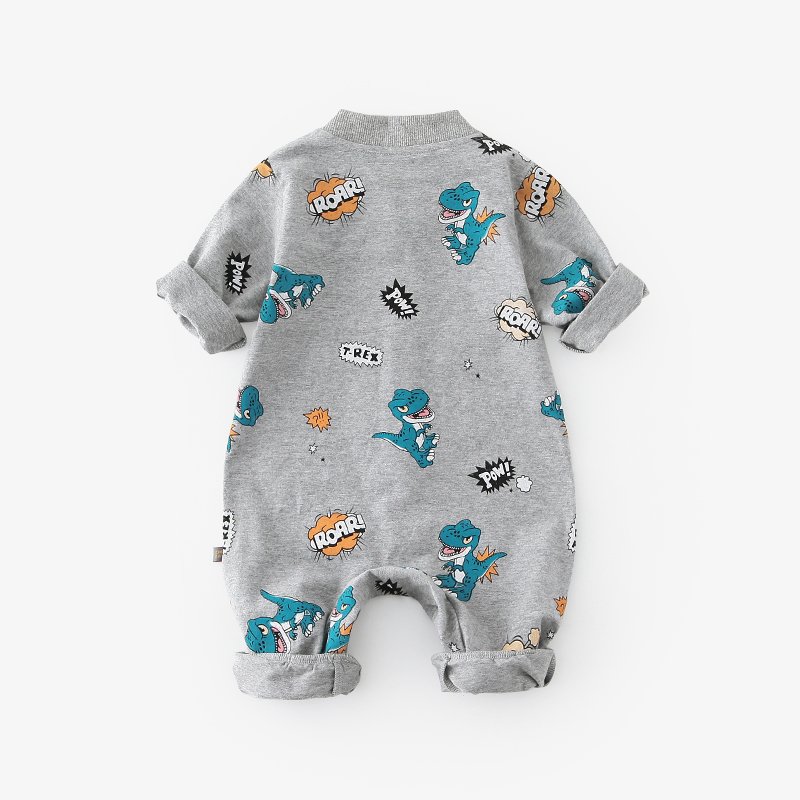 New arrival newborn baby clothing with animal dinosaur pattern baby clothing romper baby boy clothing