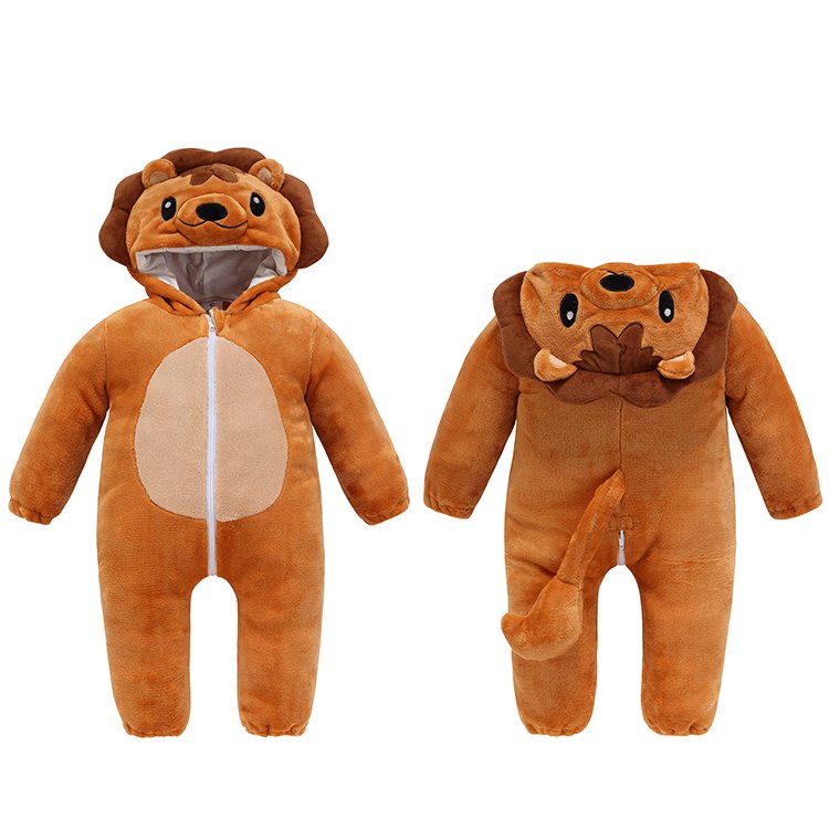 MICHLIN New Design Brown Children Party Cosplay Infant Lion Costume Newborn Baby Rompers