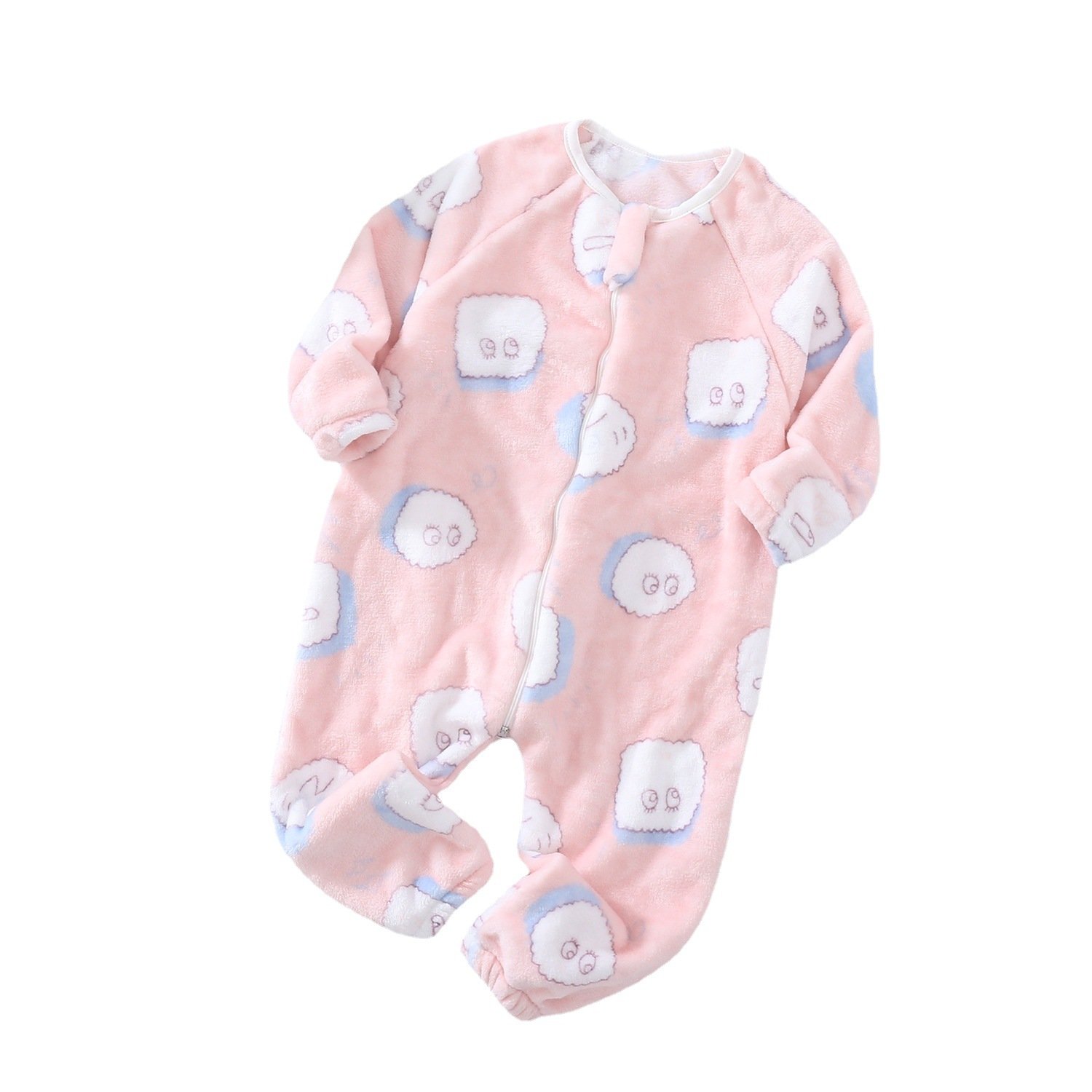autumn winter baby romper flannel all over print children's bodysuit kids pajamas