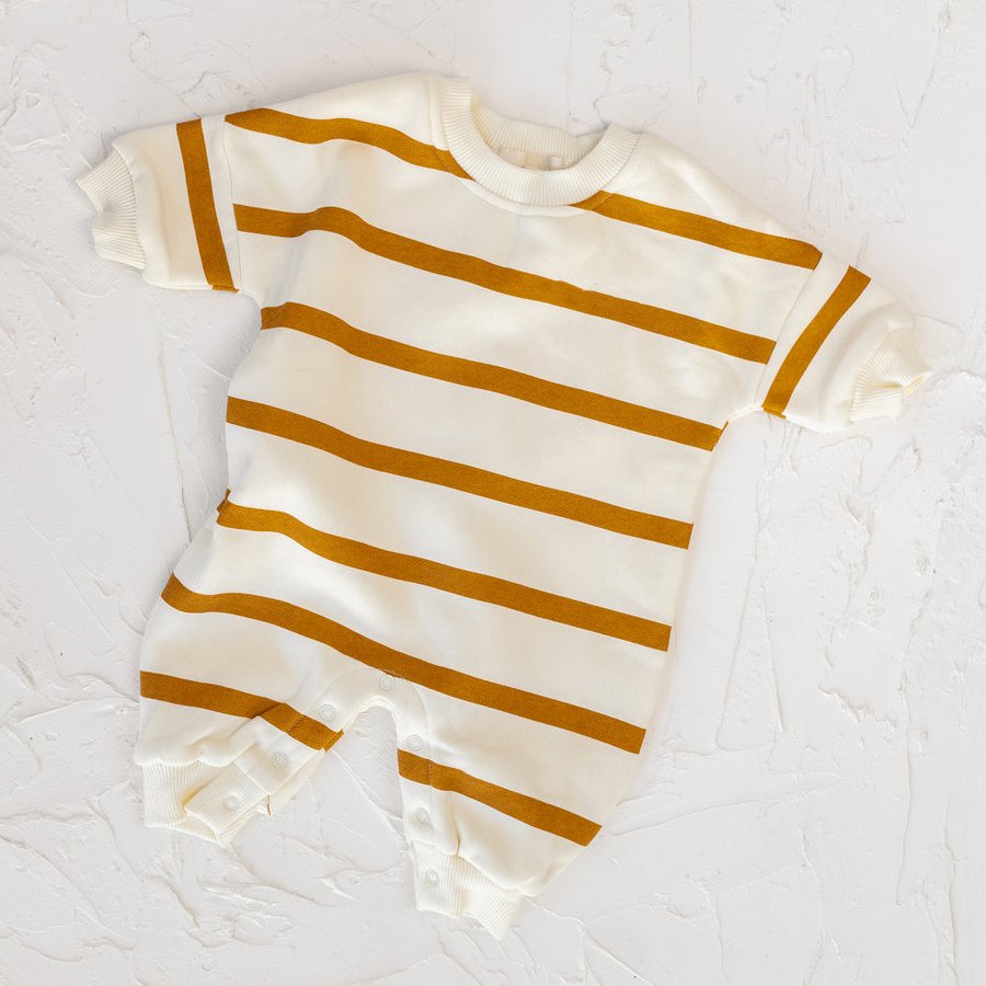 Custom Autumn Toddler Striped Bodysuit Long Sleeve Organic Cotton Baby Knitted Romper Newborn Onesies