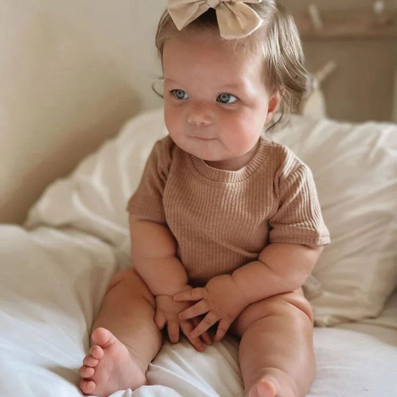Organic bamboo waffle baby bodysuit eco friendly baby bodysuit romper sustainable waffle infant onesie newborn baby clothes