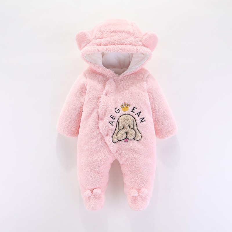 Warm 100% Cotton Llining Cute Cartoon Animal Dog Baby Newborn Infants Clothing Clothes Baby Romper Wholesale