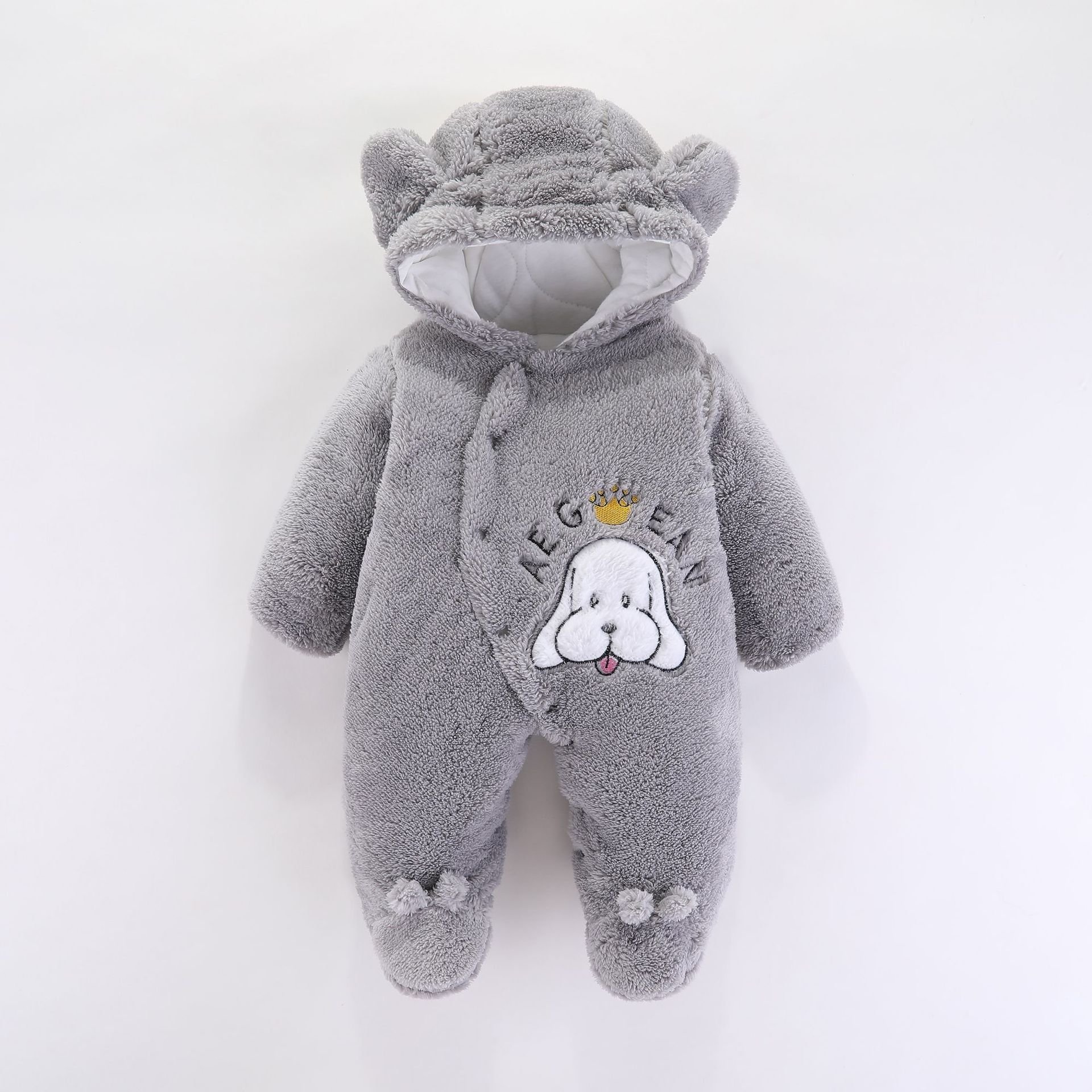Warm 100% Cotton Llining Cute Cartoon Animal Dog Baby Newborn Infants Clothing Clothes Baby Romper Wholesale