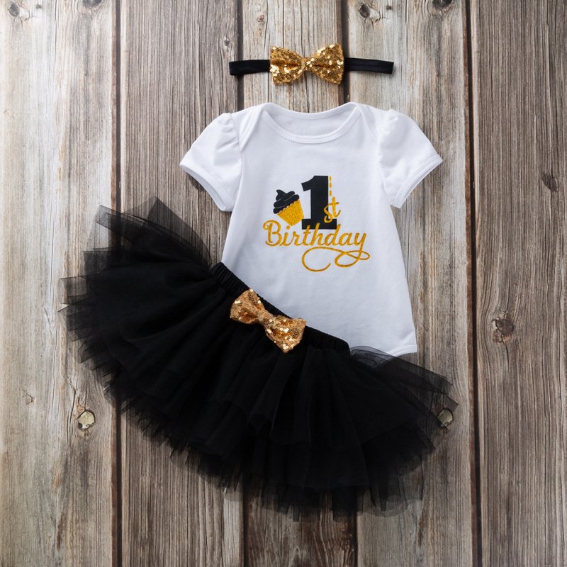 Wholesales Summer Kids Two Pieces Set Children Babies Girls Romper With Tutu Skirt birthday Clothing Sets
