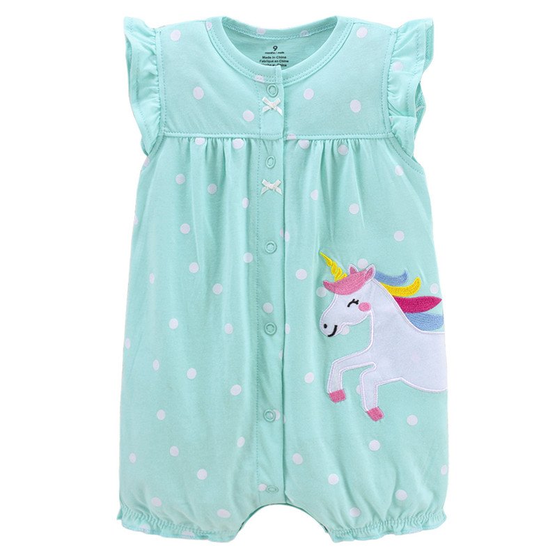 Summer New Baby clothes Girls muslin baby romper Short Sleeve Thin Jumpsuit Cute Cartoon Climbing Clothing For 0-24m Infants