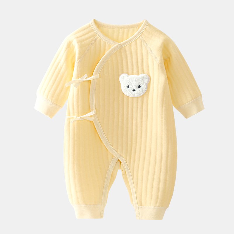 Wholesale 0-3 Months Cute Smocked Newborn baby jumpsuit Bear Infant Baby romper