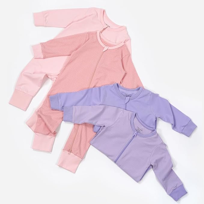 BKD 100% Cotton Baby Romper Custom Printing Winter Infant Girl Jumper Soft Organic Cotton 2 Way Zipper Footed Baby Girl Rompers