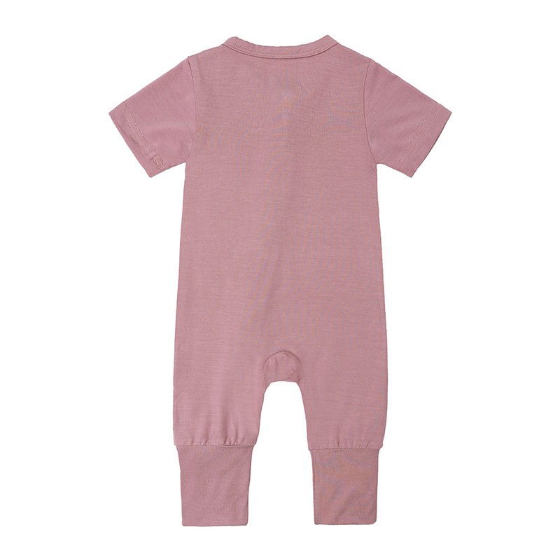 Custom Unisex 3-24M Solid Color Baby Romper Pajamas