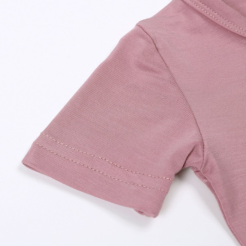Custom Unisex 3-24M Solid Color Baby Romper Pajamas