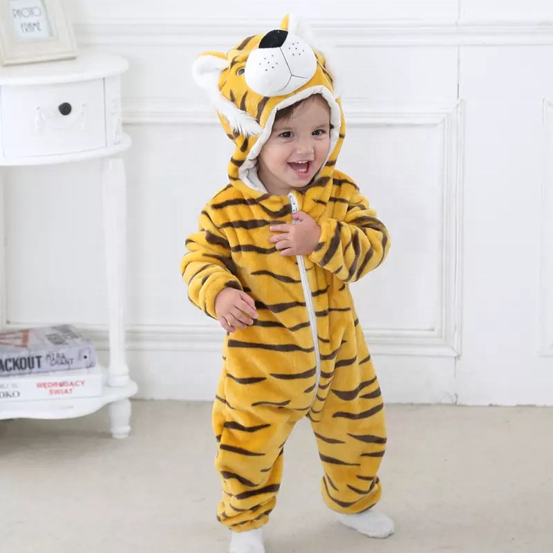 Flannel Costume Baby Clothes Kids Animal Winter Baby Rompers Jumpsuit for Girls Boys Rabbit Tigger Panda Pajama Set Full Unisex