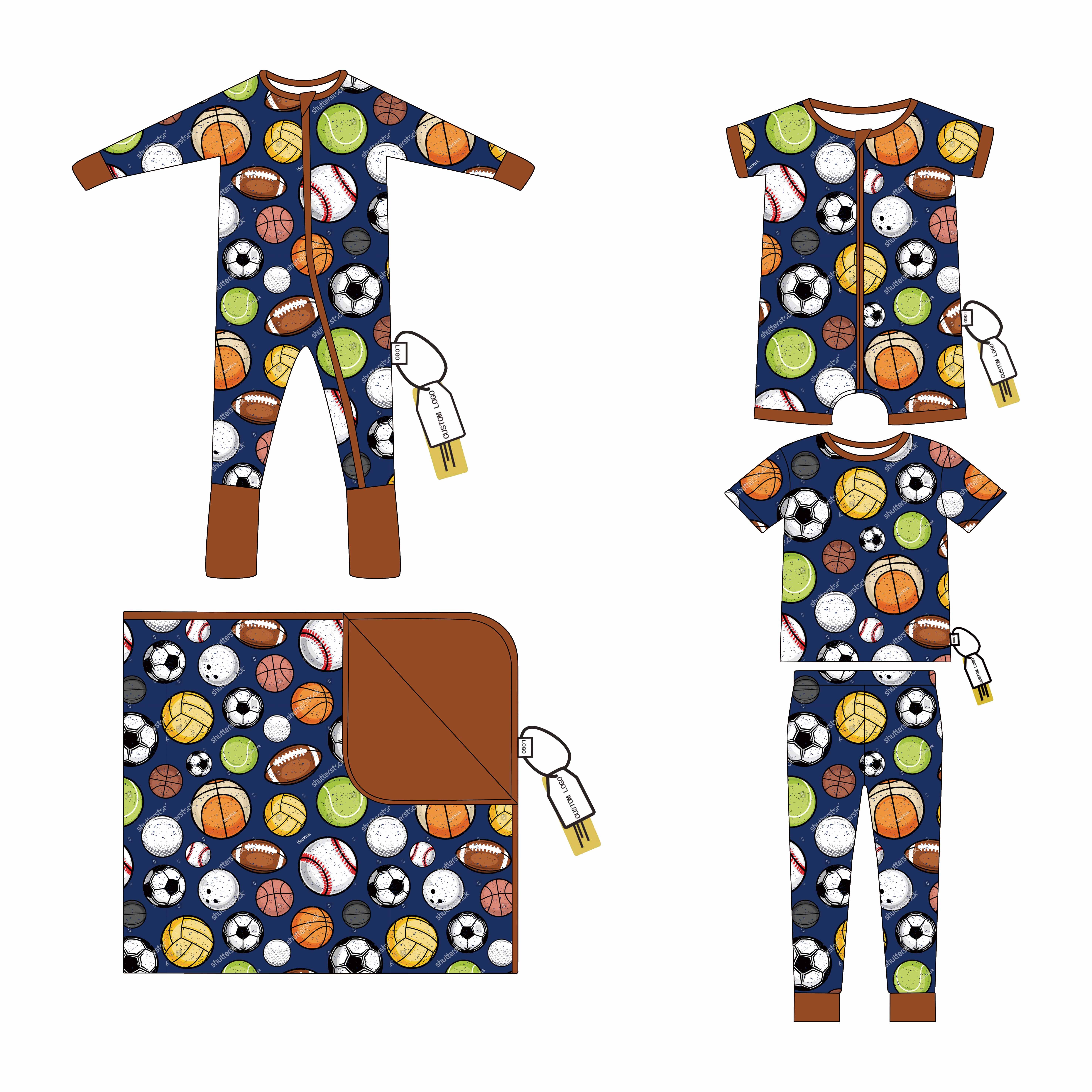 Bamboo Baby Rompers Kids Pajamas Zipper Jumpsuit Footie Zippy Toddler Baby Girls Romper Baseball Print Clothes Rompers