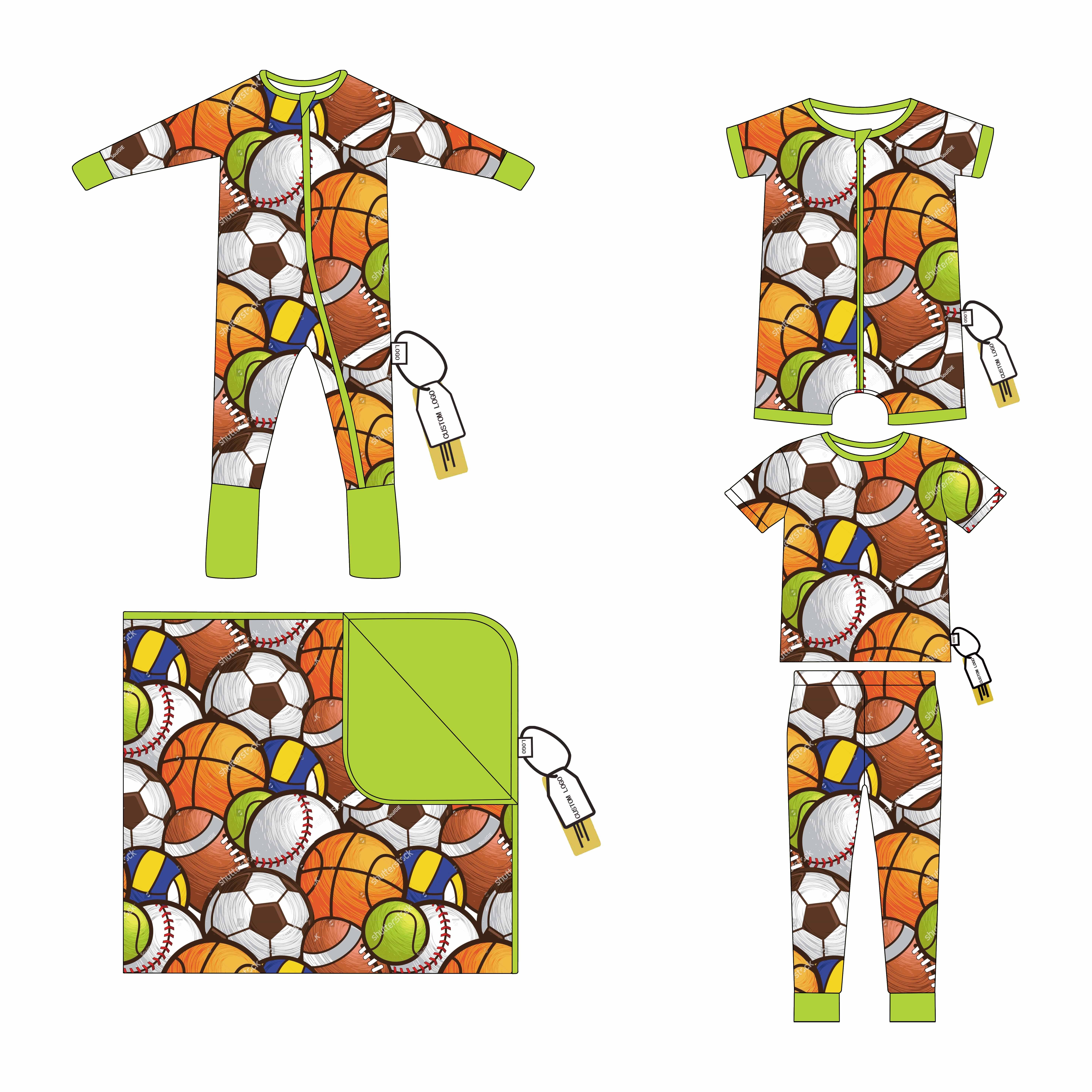 Bamboo Baby Rompers Kids Pajamas Zipper Jumpsuit Footie Zippy Toddler Baby Girls Romper Baseball Print Clothes Rompers