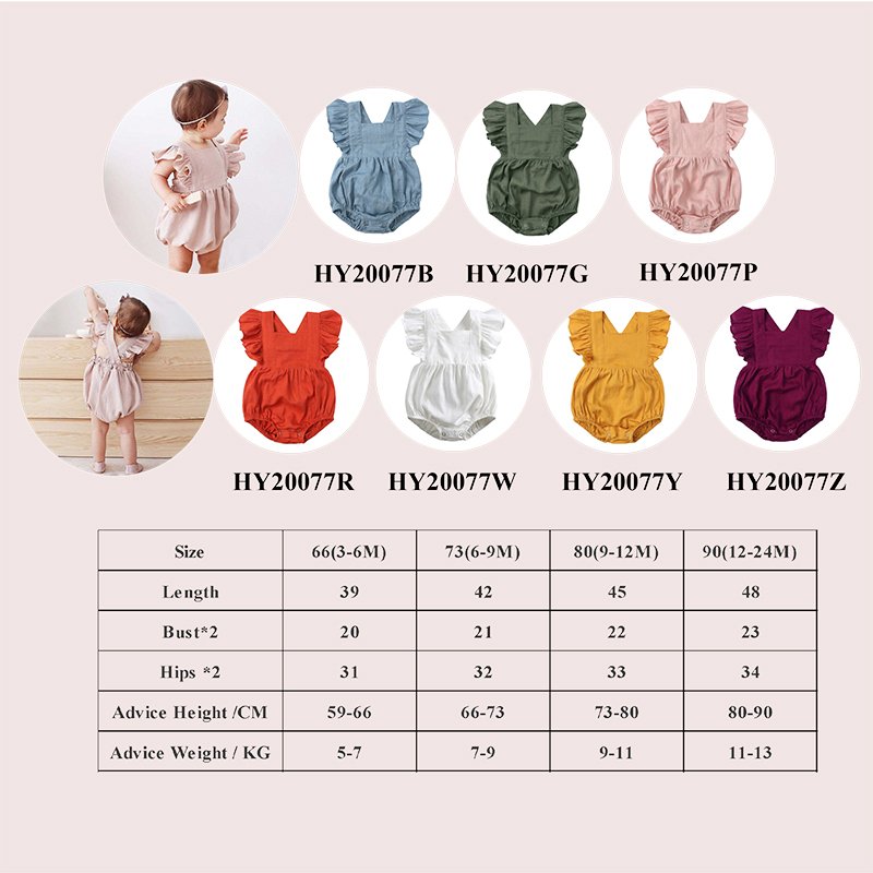 cute infant baby clothing girl romper linen cotton ruffle sleeve summer new born baby bubble toddler girls clothes rompers