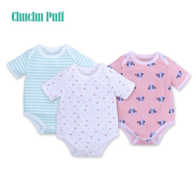 ChuchuPuff Wholesale Professional Custom Clothes Baby Bodysuit Short Sleeve Baby Romper
