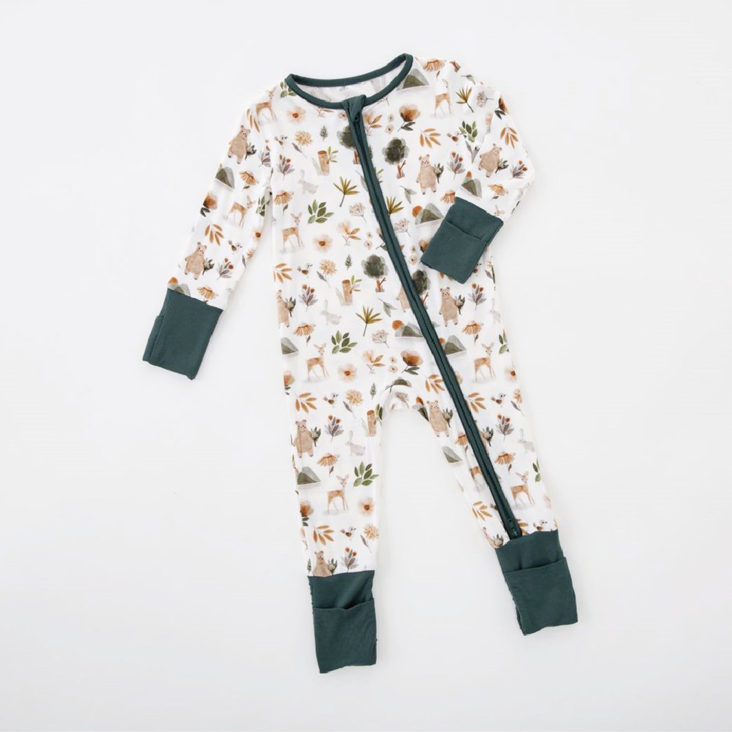 95% Bamboo Vicose Baby Clothes Long Sleeve Baby pajamas infant sleepers Wholesale Custom Zipper Newborn Footed baby Rompers(old)