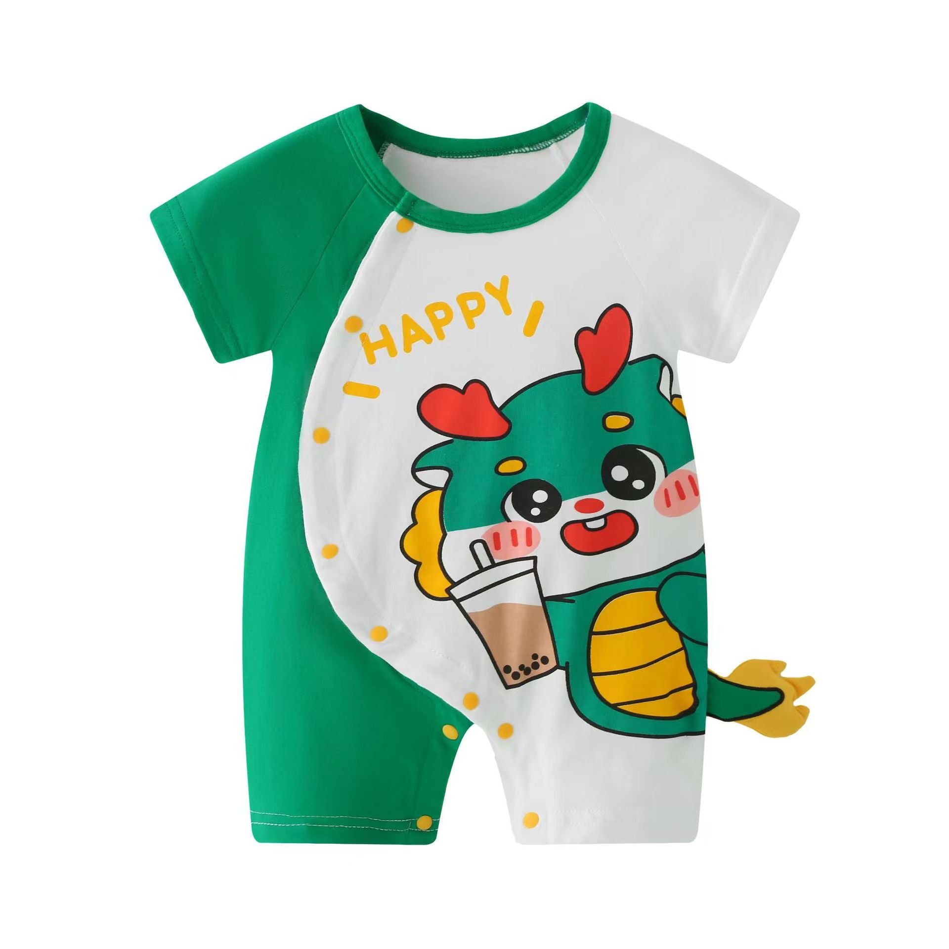 Boys baby onesie summer short-sleeved animal baby clothes thin breathable children's clothing Cotton baby romper