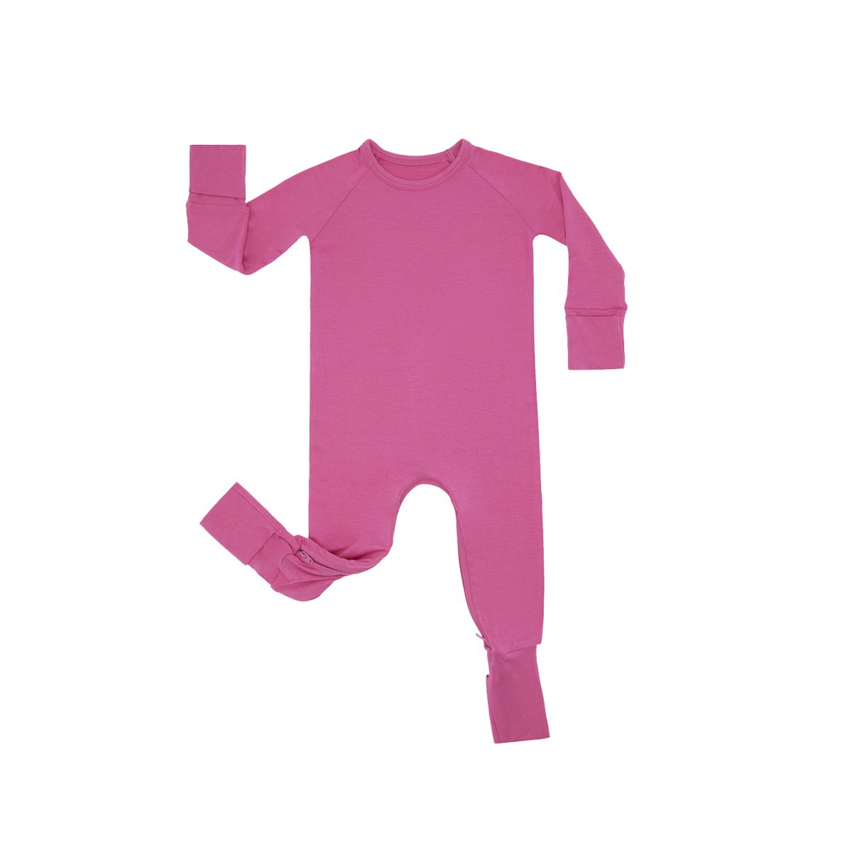 New Design Long Sleeve Wholesale Comfortable Bamboo Baby Pajamas Crescent Zipper Custom Solid Color Baby Rompers Bodysuit