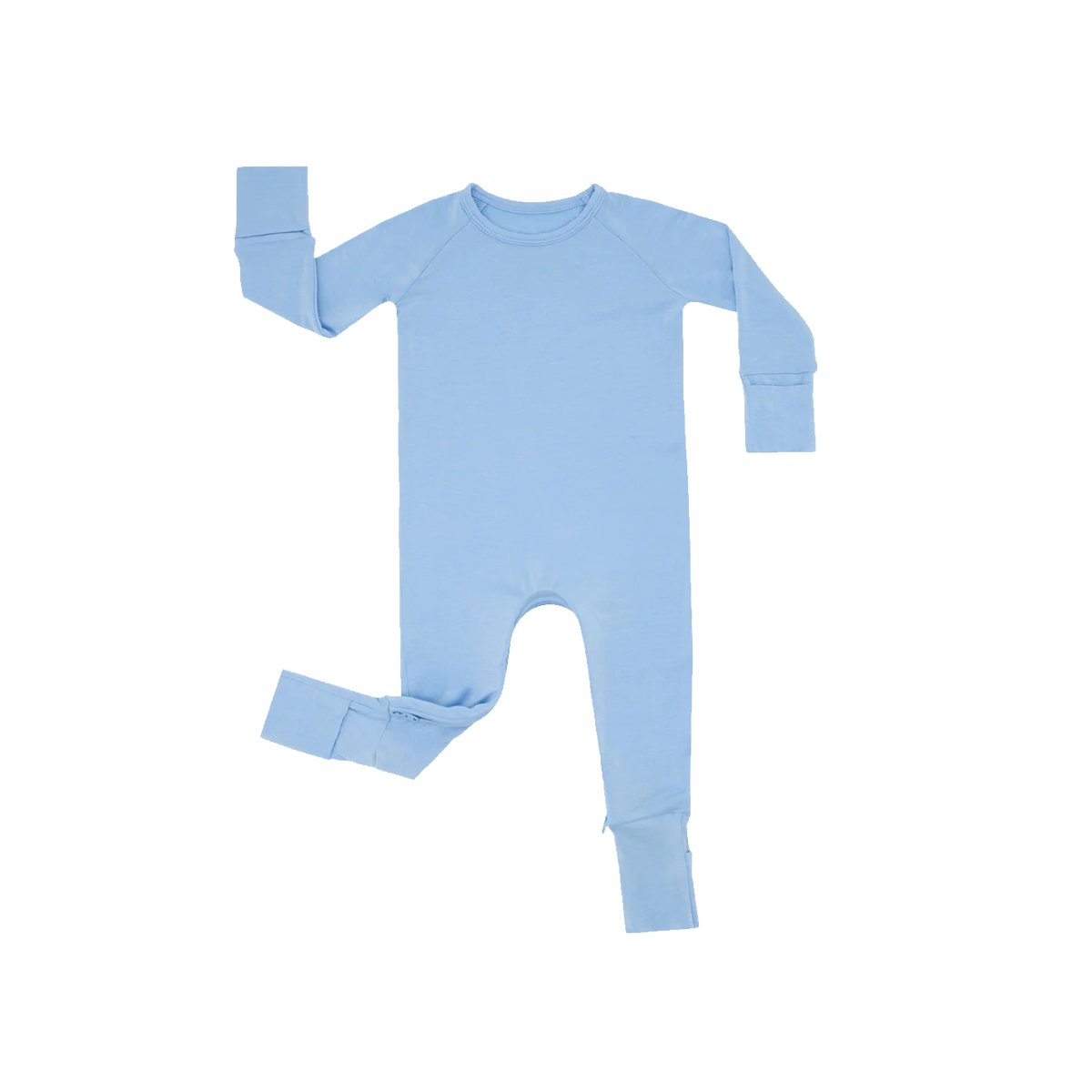 New Design Long Sleeve Wholesale Comfortable Bamboo Baby Pajamas Crescent Zipper Custom Solid Color Baby Rompers Bodysuit