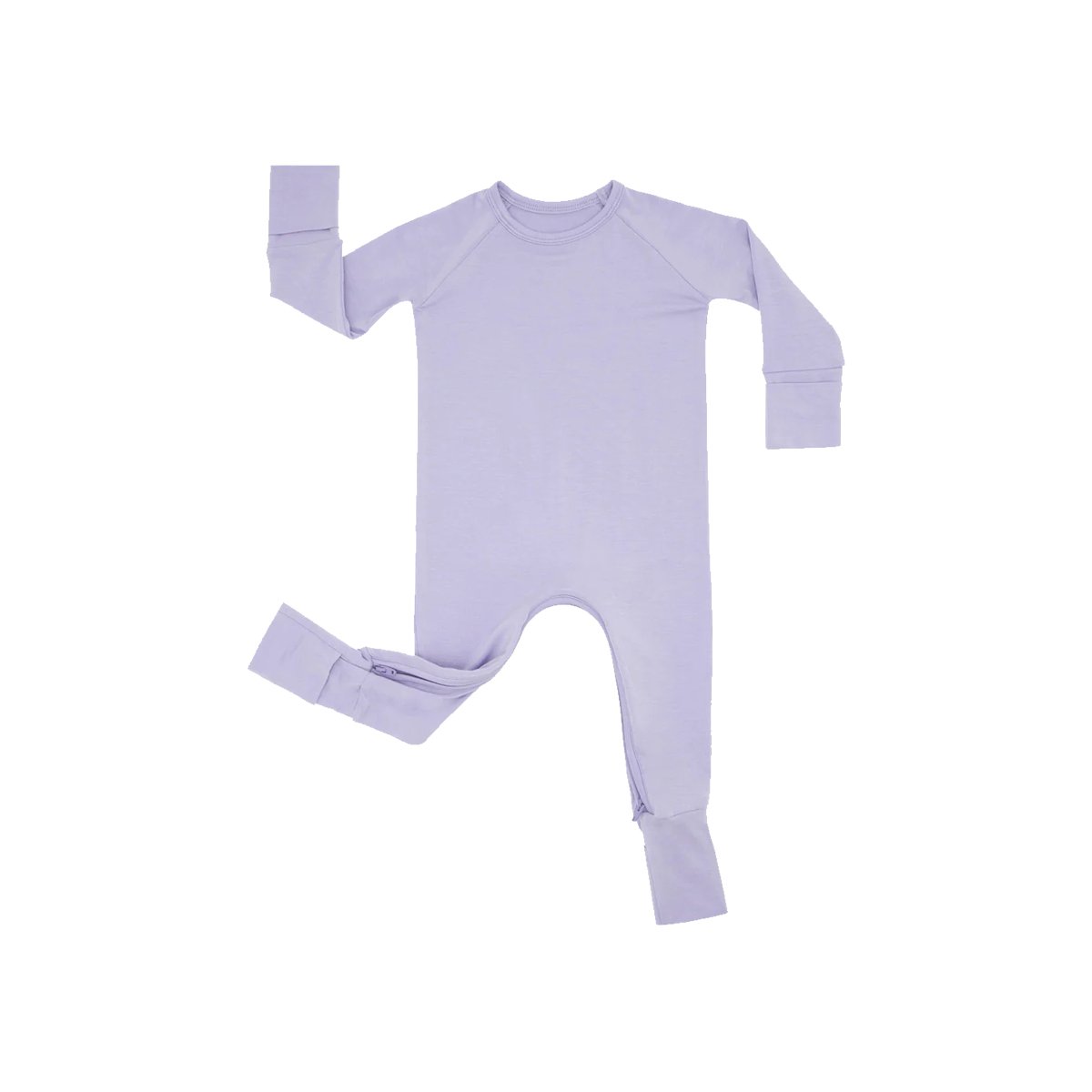 New Design Long Sleeve Wholesale Comfortable Bamboo Baby Pajamas Crescent Zipper Custom Solid Color Baby Rompers Bodysuit