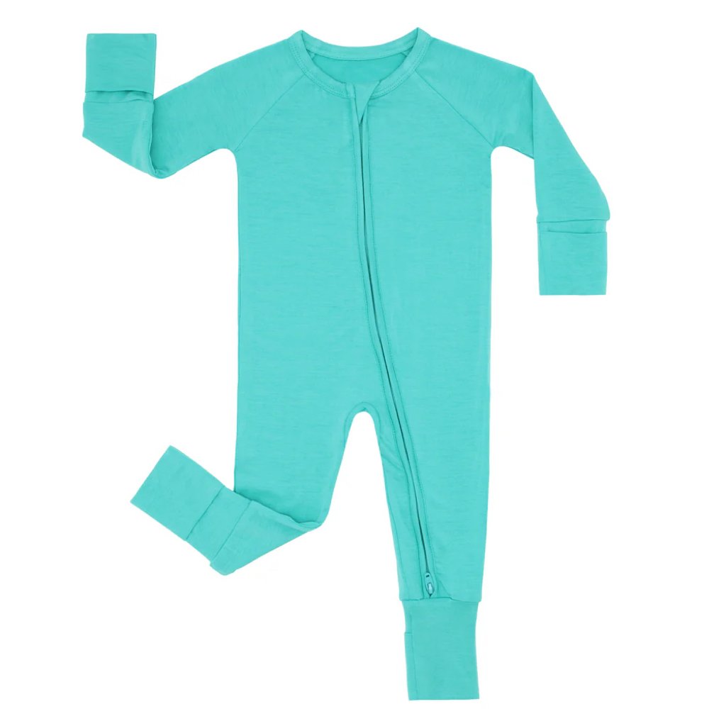 Light Orchid Long sleeve Infant Solid color Bamboo baby romper with zipper