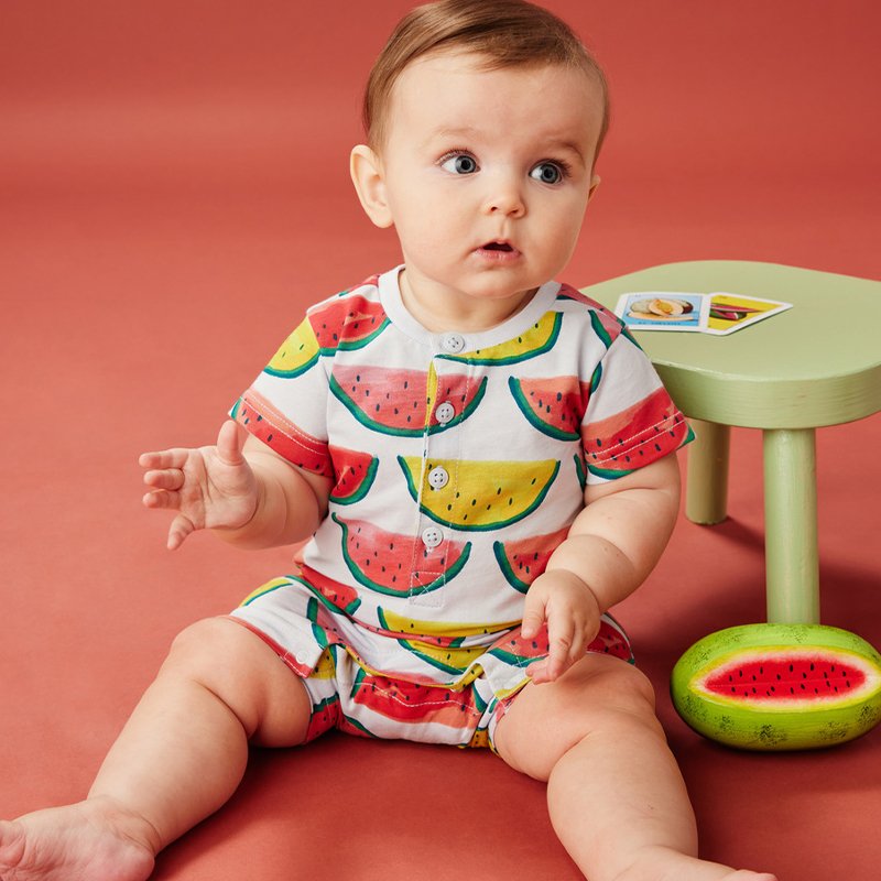 Organic cotton baby romper short sleeve baby pajamas pyjamas kids summer cotton custom neonatal clothes custom print sleepsuit