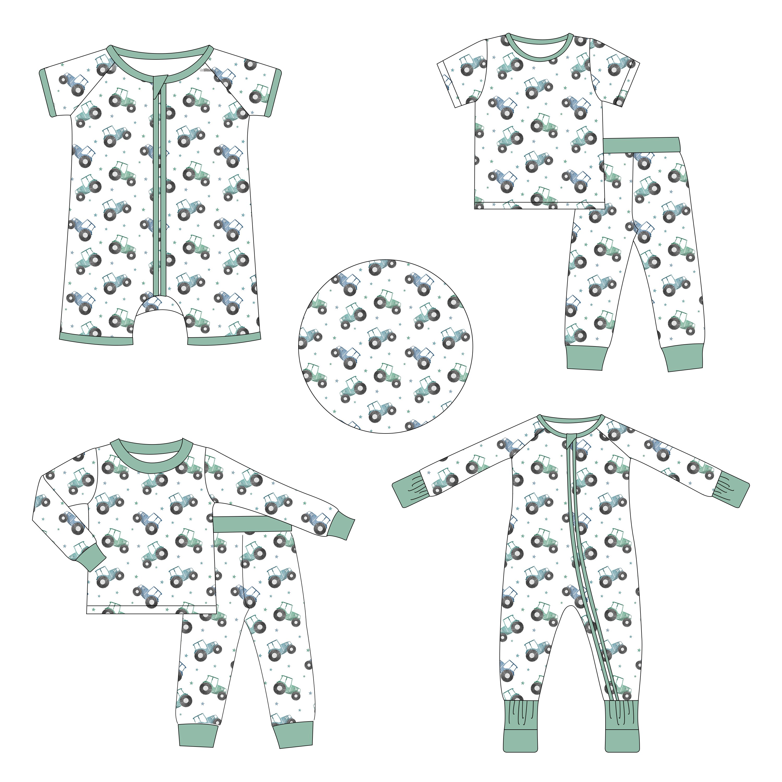 Wholesale Custom Bamboo Cute Newborn Baby Girls Wildflower High Quality Pajamas Romper Zippies Clothes Set Baby