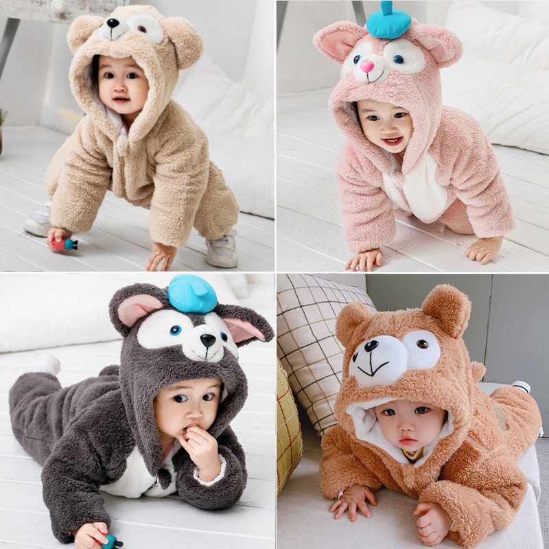OEM 2024 New Kids Jumpsuits Infant Girls Boys Cosplay Clothes Winter Animal Newborn Baby Rompers