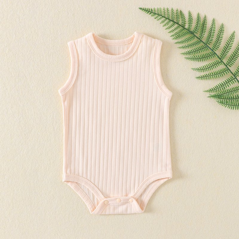 4 Colors Instagram Baby Romper Summer Child Clothes Sleeveless Booty Suit Crawl Suit Baby Suit Baby Jumpsuit Solid Color Rompers